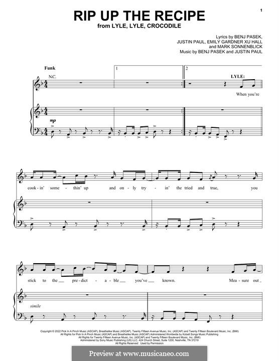 Rip Up The Recipe (from Lyle, Lyle, Crocodile): Rip Up The Recipe (from Lyle, Lyle, Crocodile) by Justin Paul, Benj Pasek