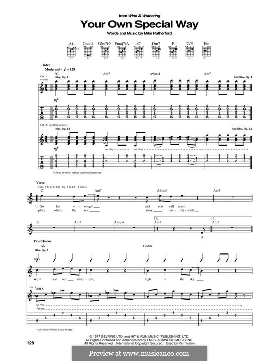 Your Own Special Way (Genesis): For guitar by Mike Rutherford