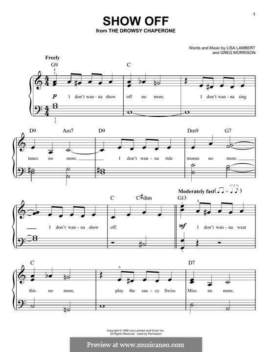 Show Off (from The Drowsy Chaperone): For piano by Greg Morrison