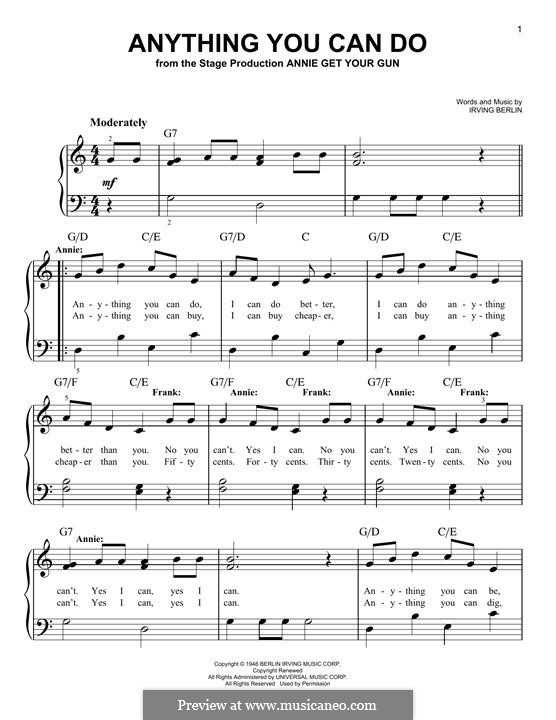 Anything You Can Do: For piano by Irving Berlin