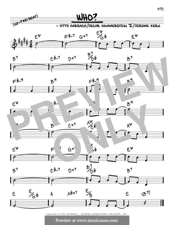 Who?: Melody line by Jerome Kern