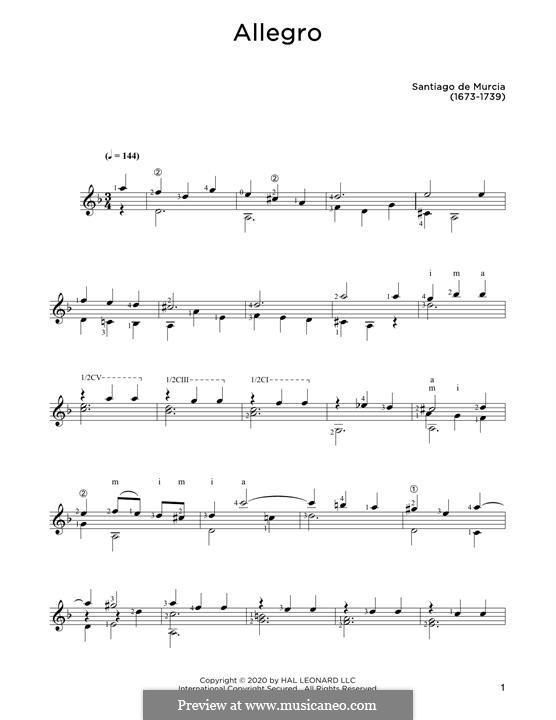Allegro: Allegro by Santiago de Murcia