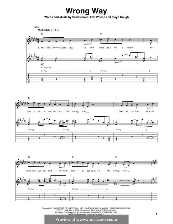 Wrong Way (Sublime) by B. Nowell, E. Wilson, F. Gaugh on MusicaNeo