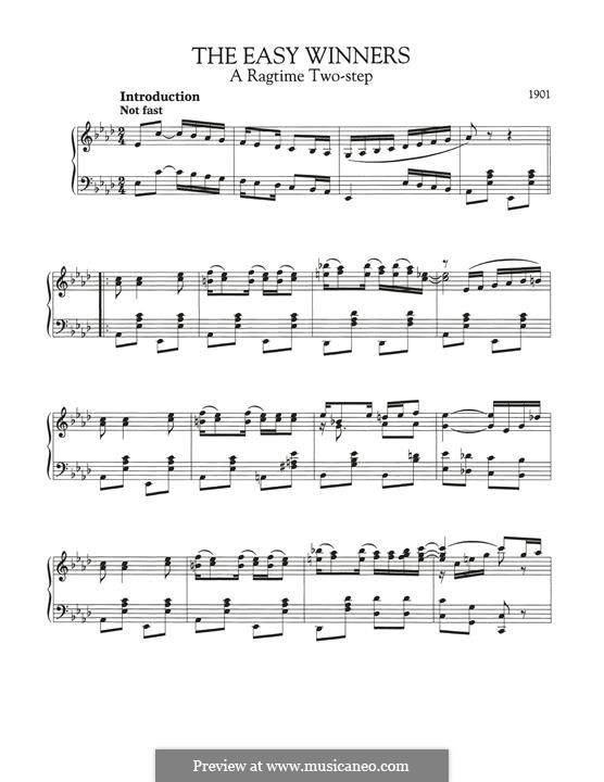 The Easy Winners: For piano by Scott Joplin