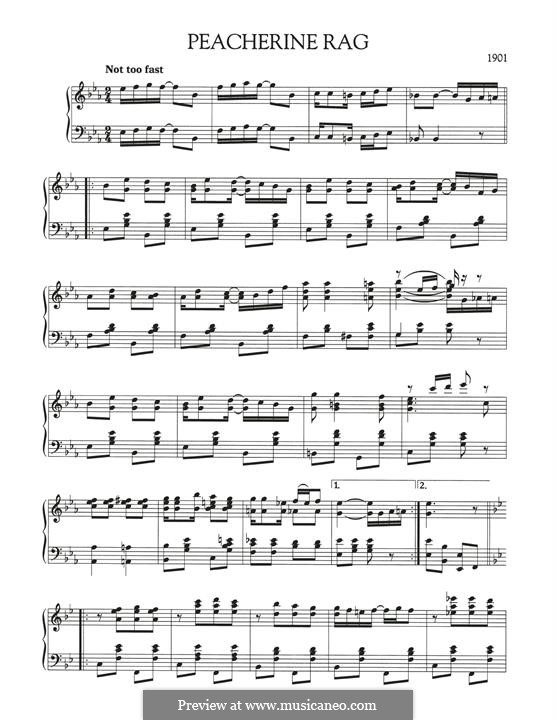 Peacherine Rag by S. Joplin - sheet music on MusicaNeo