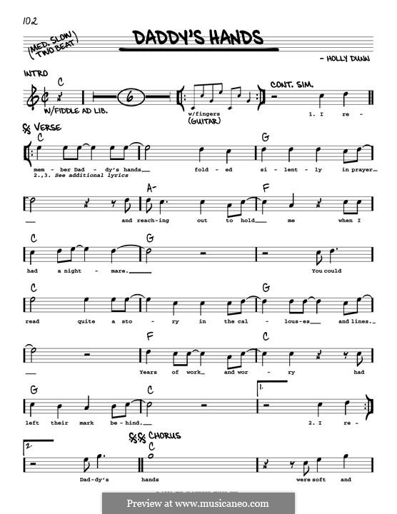 Daddy's Hands by H. Dunn - sheet music on MusicaNeo