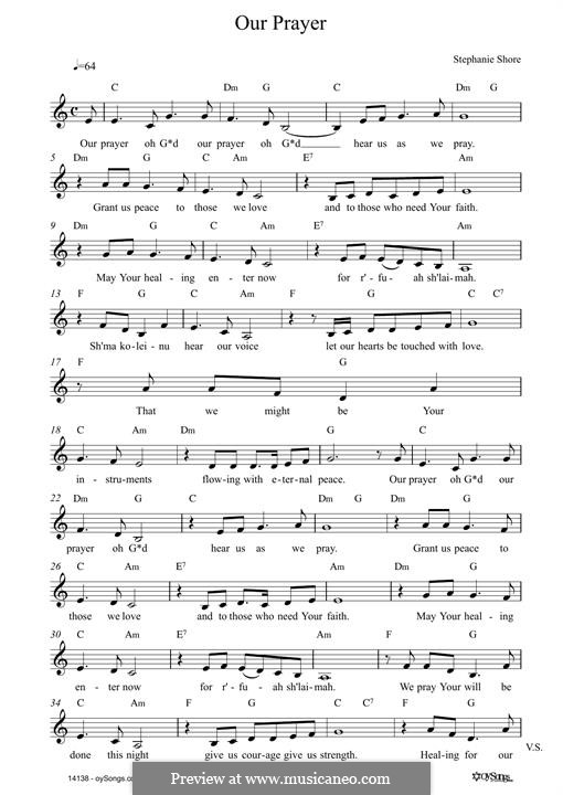 Our Prayer by S. Shore - sheet music on MusicaNeo
