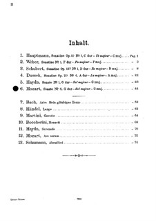 Sonata for Violin and Piano No.18 in G Major, K.301: Score, solo part by Wolfgang Amadeus Mozart