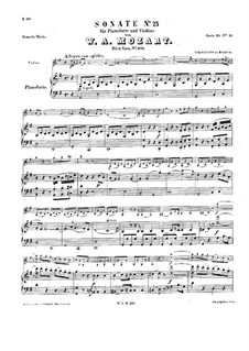 Sonata for Violin and Piano No.18 in G Major, K.301: Score by Wolfgang Amadeus Mozart