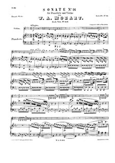 Sonata for Violin and Piano No.19 in E Flat Major, K.302: Score by Wolfgang Amadeus Mozart