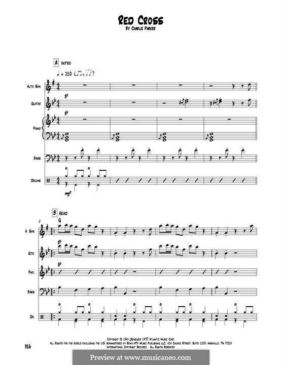 Red Cross: Transcribed score by Charlie Parker