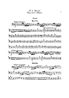 Coronation Mass No.15 in C Major, K.317: Bassoon part by Wolfgang Amadeus Mozart
