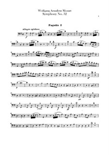Symphony No.32 in G Major, K.318: Bassoons parts by Wolfgang Amadeus Mozart
