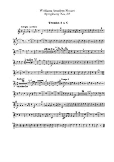 Symphony No.32 in G Major, K.318: Trumpets parts by Wolfgang Amadeus Mozart