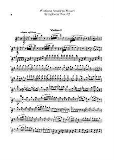 Symphony No.32 in G Major, K.318: Violins parts by Wolfgang Amadeus Mozart