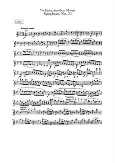 Symphony No.33 in B Flat Major, K.319: Violins parts by Wolfgang Amadeus Mozart