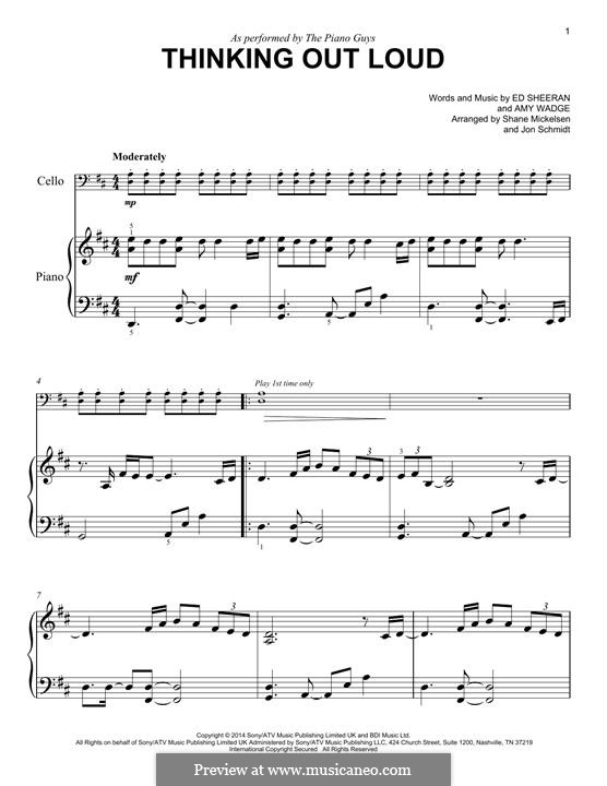 Thinking Out Loud: For piano by Ed Sheeran, Amy Wadge