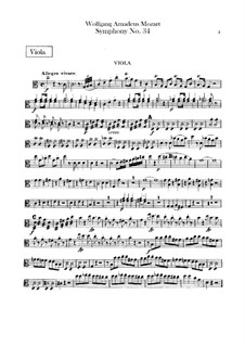 Symphony No.34 in C Major, K.338: Viola part by Wolfgang Amadeus Mozart