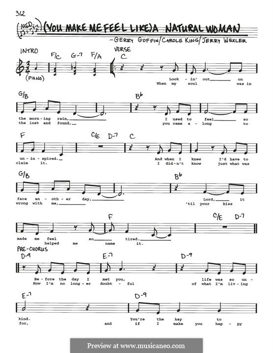 (You Make Me Feel Like) A Natural Woman (Aretha Franklin): Melody line by Carole King, Gerry Goffin, Jerry Wexler
