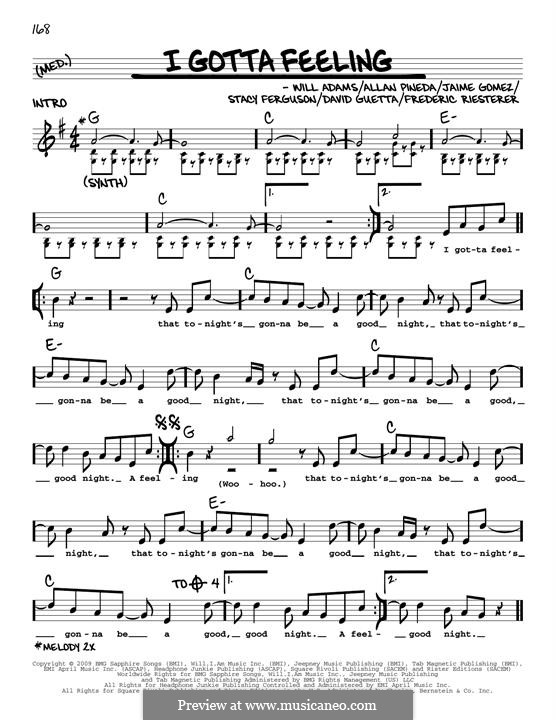 I Gotta Feeling (The Black Eyed Peas) by apl.de.ap, D. Guetta, F. Riesterer, J. Gomez, S