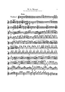 Overture: Violins parts by Wolfgang Amadeus Mozart