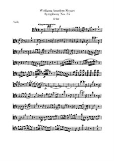Symphony No.35 in D Major 'Haffner', K.385: Viola part by Wolfgang Amadeus Mozart