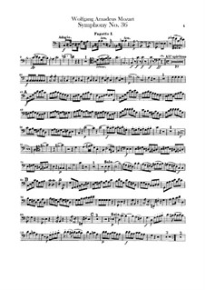 Symphony No.36 in C Major, K.425: Bassoons parts by Wolfgang Amadeus Mozart