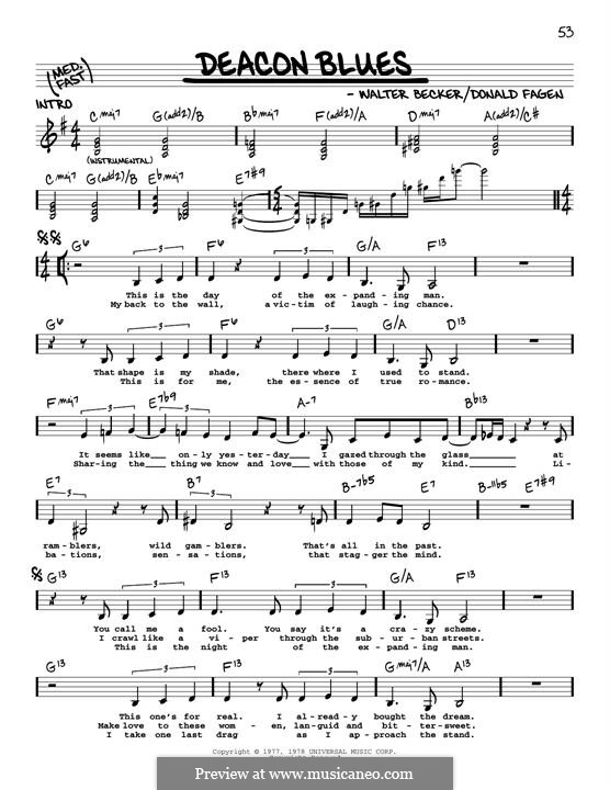 Deacon Blues (Steely Dan): Melody line by Donald Fagen, Walter Becker