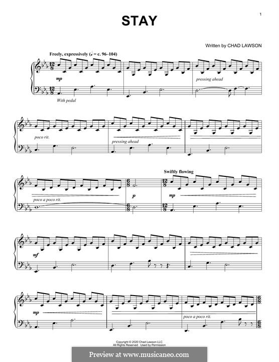 Stay by C. Lawson sheet music on MusicaNeo
