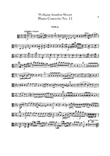 Concerto for Piano and Orchestra No.14 in E Flat Major, K.449: Viola part by Wolfgang Amadeus Mozart