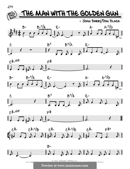 The Man with the Golden Gun (Lulu): Melody line by John Barry