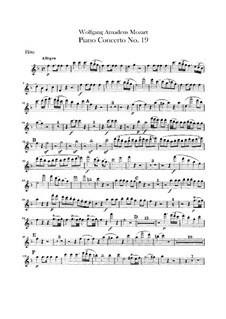 Concerto for Piano and Orchestra No.19 in F Major, K.459: Flute part by Wolfgang Amadeus Mozart