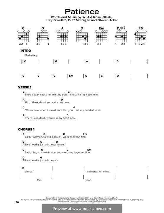 Letra da música Patience - Guns N' Roses