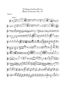 Concerto for Piano and Orchestra No.19 in F Major, K.459: Violin I part by Wolfgang Amadeus Mozart