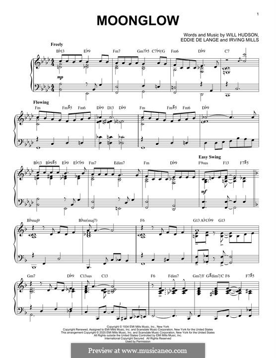 Moonglow: For piano (jazz version) by Irving Mills, Eddie De Lange, Will Hudson