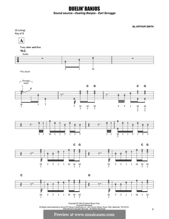 Duelin' Banjos (Eric Weissberg & Steve Mandell): For banjo by Arthur Smith