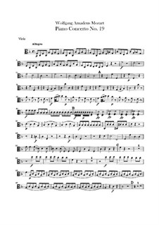 Concerto for Piano and Orchestra No.19 in F Major, K.459: Viola part by Wolfgang Amadeus Mozart