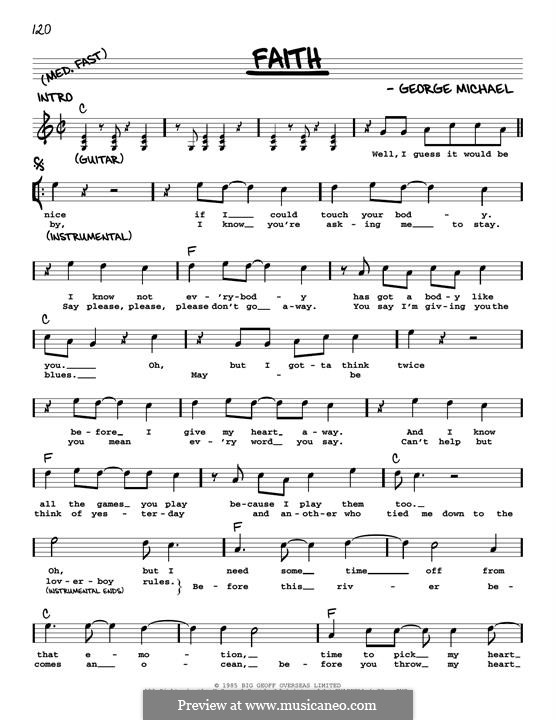 Faith by G. Michael - sheet music on MusicaNeo