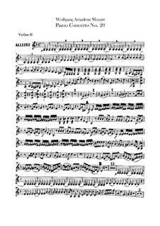 Concerto for Piano and Orchestra No.20 in D Minor, K.466: Violin II part by Wolfgang Amadeus Mozart