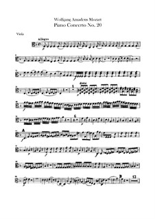 Concerto for Piano and Orchestra No.20 in D Minor, K.466: Viola part by Wolfgang Amadeus Mozart