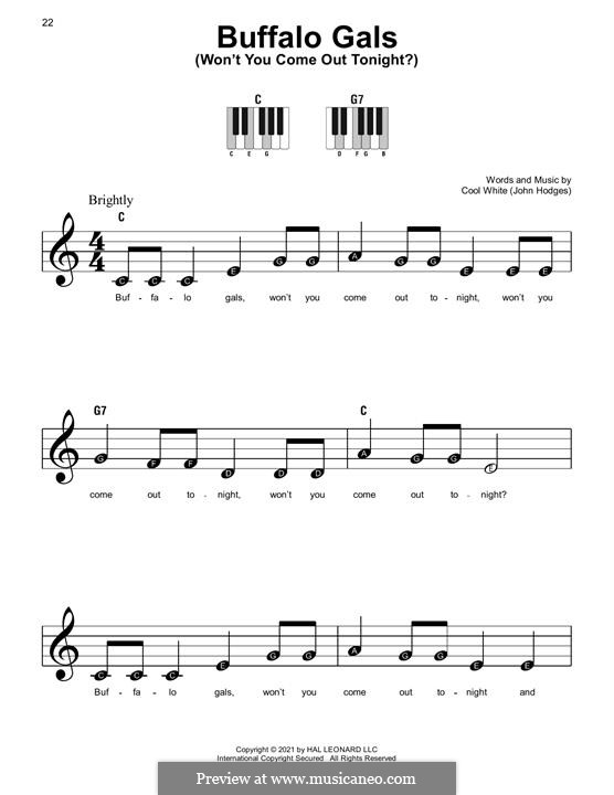 Buffalo Gals: For piano by John Hodges