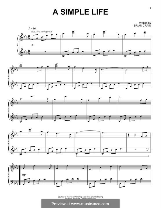 A Simple Life by B. Crain sheet music on MusicaNeo