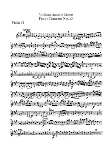 Concerto for Piano and Orchestra No.23 in A Major, K.488: Violin II part by Wolfgang Amadeus Mozart