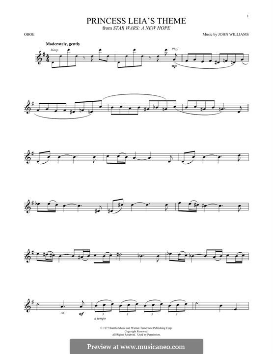 Princess Leia's Theme (from Star Wars: A New Hope): For oboe by John Williams