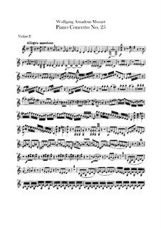Concerto for Piano and Orchestra No.25 in C Major, K.503: Violin II part by Wolfgang Amadeus Mozart