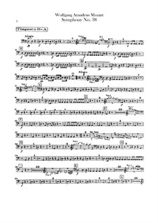 Symphony No.38 in D Major 'Prague', K.504: Timpani part by Wolfgang Amadeus Mozart