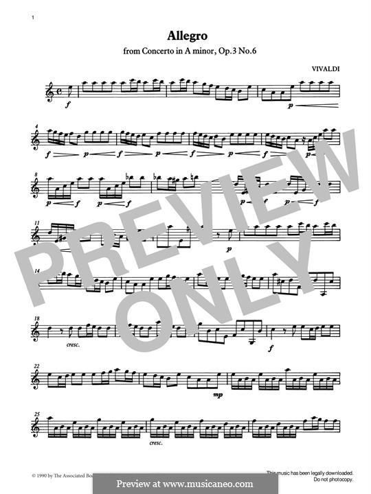 Violin Concerto No.1 in E Major 'La primavera' (Printable Scores), RV 269: Movement 1 Allegro, for percussion by Antonio Vivaldi