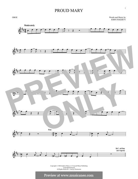 Proud Mary (Creedence Clearwater Revival): For oboe by John C. Fogerty