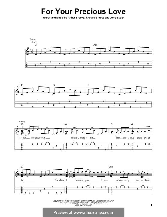 For Your Precious Love (Jerry Butler & The Impressions): For ukulele by Arthur Brooks, Jerry Butler, Richard Brooks