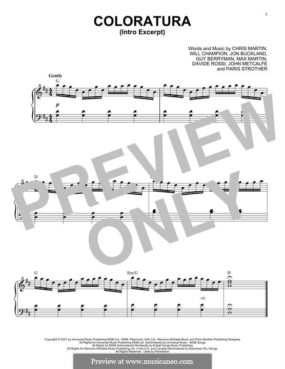 Coloratura (Intro Excerpt) (Coldplay): Coloratura (Intro Excerpt) (Coldplay) by Chris Martin